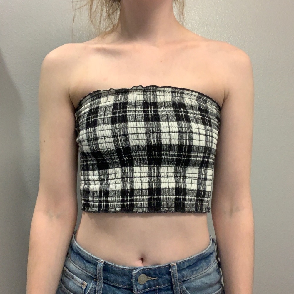 Hollister Plaid Tube Top